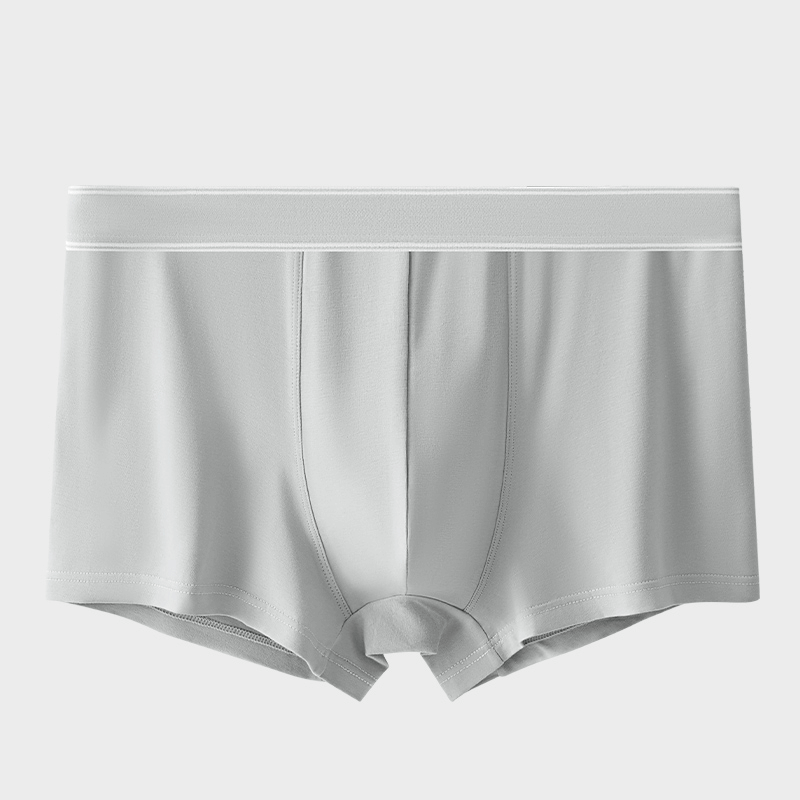 Soft grey cotton boxer shorts for men, stylish and breathable, designed for all-day comfort. Middle-waisted fit. Model SF1241.
